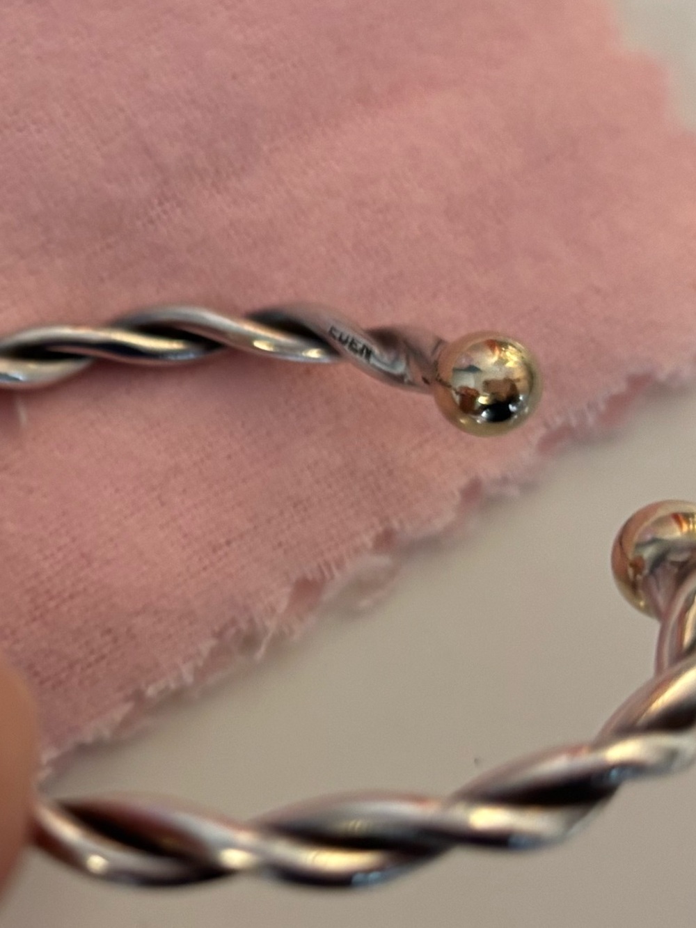 Eden Hand Arts Twisted Open Cuff Bracelet in Silver - Picture 4 of 5